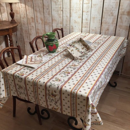 Nappe Faïence de Moustiers rose coton plastifié enduit 3m/1m60