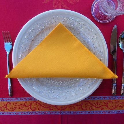serviette coton  unie jaune 40 cm /40 cm