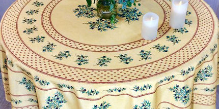Nappe ronde olivou Jaune 1m 80 anti tache infoissable