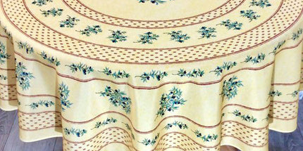 Nappe ronde olivou Jaune 1m 80 anti tache infoissable