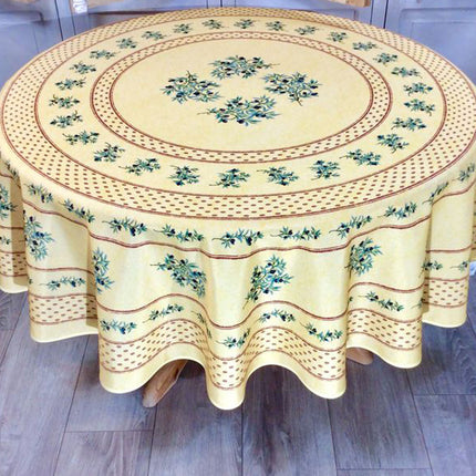 Nappe ronde olivou Jaune 1m 80 anti tache infoissable