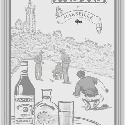 Torchon coton tissé jacquard Pastis Gris 50 cm X 70 cm