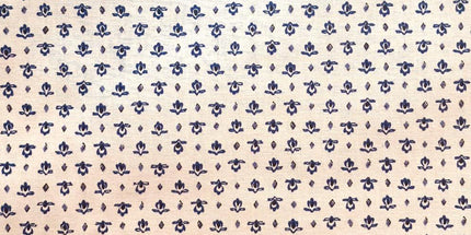 Tissu  au mètre coton  provençal blanc bleu all over