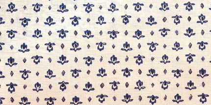 Tissu  au mètre coton  provençal blanc bleu all over