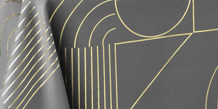 Nappe rectangle Lineor anthracite et or polyester Anti tache et Infroissable 240 cm X 150 cm