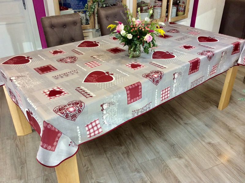 Nappe rectangle mon Alsace 200 cm x 150 cm polyester anti tache infroissable