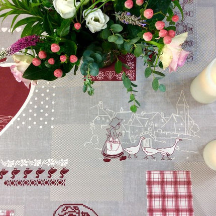 Nappe rectangle mon Alsace 200 cm x 150 cm polyester anti tache infroissable