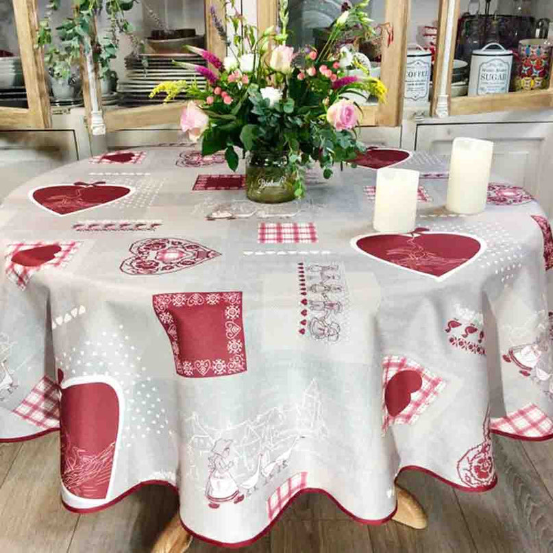 Nappe ronde 180 cm mon Alsace polyester antitache infroissable