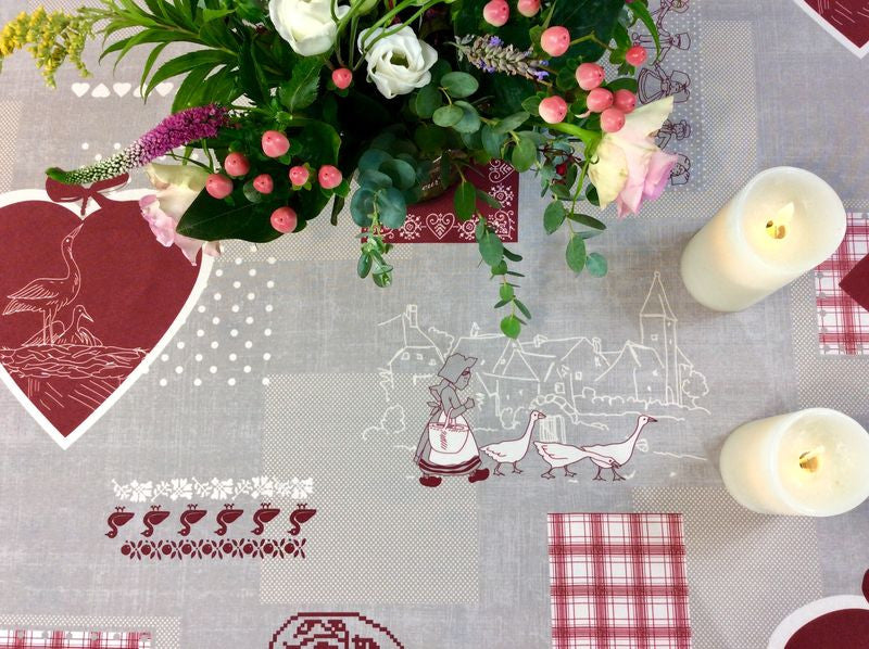 Nappe ronde 180 cm mon Alsace polyester antitache infroissable