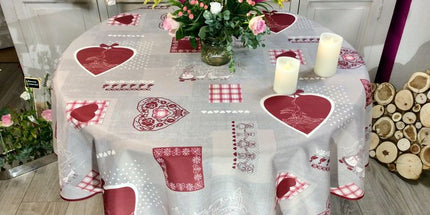 Nappe ronde 180 cm mon Alsace polyester antitache infroissable