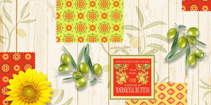 Nappe rectangle provençale cuisine provençale 240 cm x 150 cm polyester Antitache et infroissable