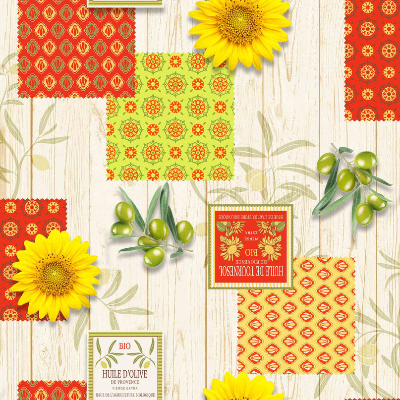 Nappe rectangle provençale cuisine provençale 200 cm x 150 cm polyester Antitache et infroissable