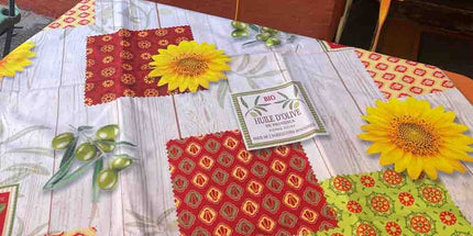 Nappe rectangle provençale cuisine provençale 200 cm x 150 cm polyester Antitache et infroissable