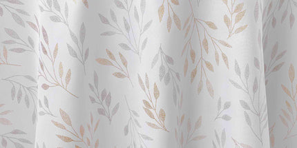 Nappe ronde polyester Lonigold blanc et or Anti tache et Infroissable 180 cm