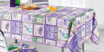Nappe rectangle bouquet de lavande 2m40 x 1m50 polyester anti tache et infroissable