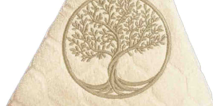 Essuie main rond en éponge Tissage Jacquard arbre de vie écru Qualité Premium