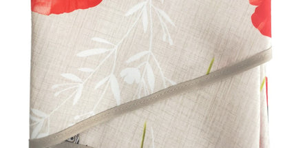 Nappe ronde sweet poppy 1m80 polyester antitache sans repassage motif coquelicot papillon