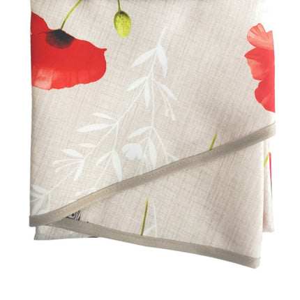 Nappe ronde sweet poppy 1m80 polyester antitache sans repassage motif coquelicot papillon