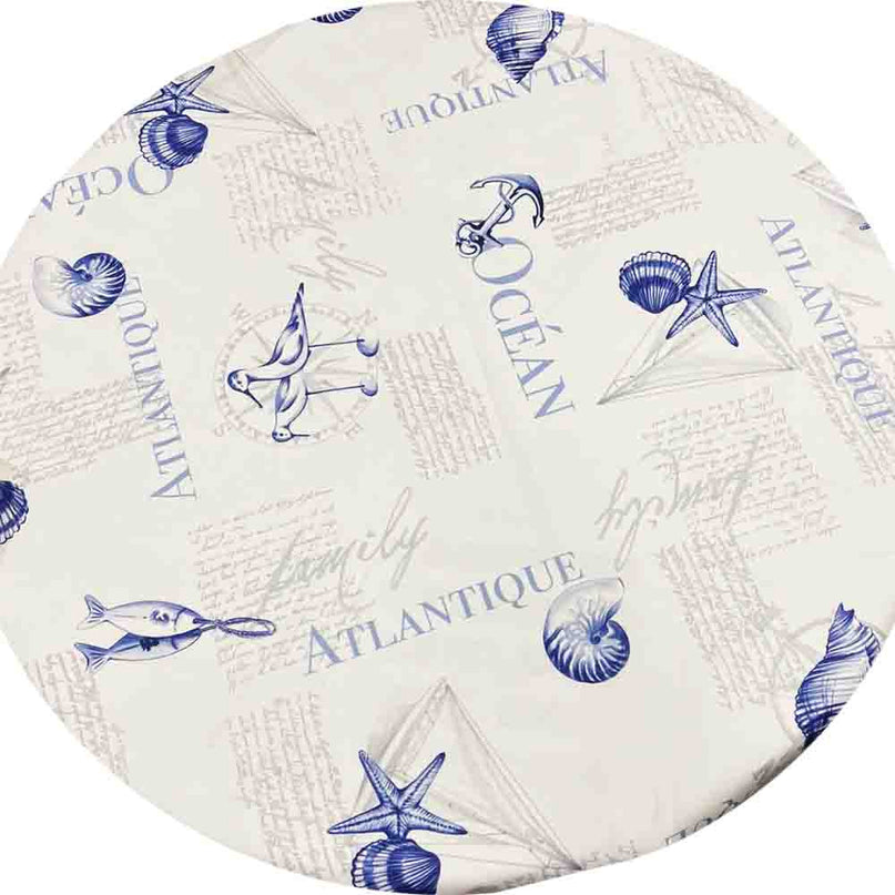 Nappe ronde littoral antitache infroissable polyester 1m80