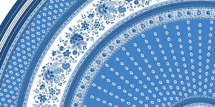 Nappe ronde provençale 1m80 coton enduit plastifiée Gordes bleue