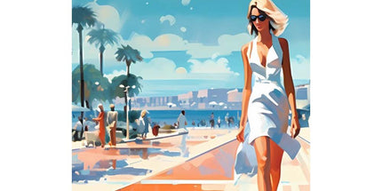Torchon rectangle coton LA PROMENADE DES ANGLAIS 50 cm x 70 cm