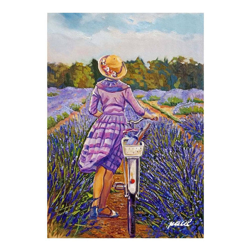 Torchon rectangle coton PAULETTE LAVANDE 50cm x 70cm
