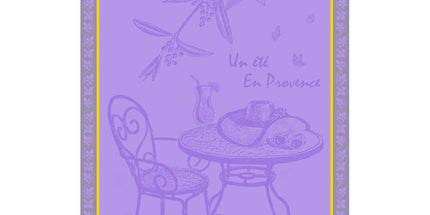 Torchon jacquard un été en Provence parme 50 cm X 70 cm Coton