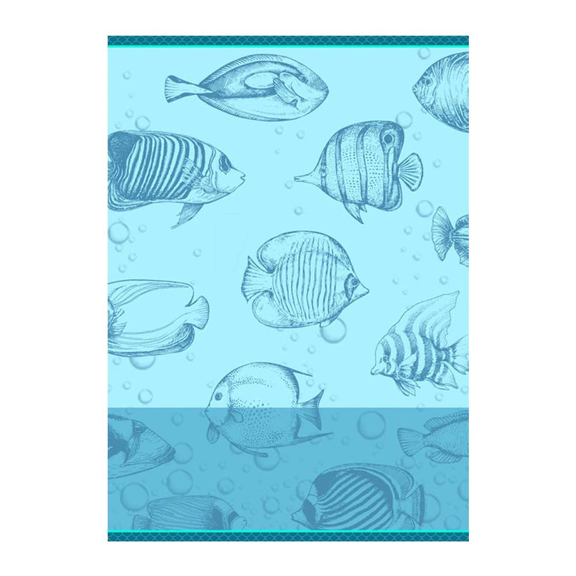 Torchon rectangle coton tissé jacquard LAGON BLEU 50 cm X 70 cm