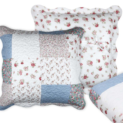 Couvre Lit Boutis AGNES 1m80 x 2m40 + 1 taie d'oreiller + 1 sac en tissu