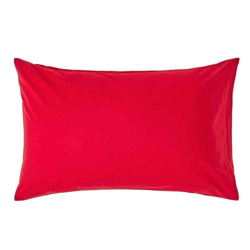 Taie d'oreiller rectangle Alicia rouge 50 cm x 70 cm  coton