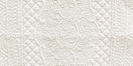 Chemin de table boutis blanc coton rosace 1m50 x 50 cm