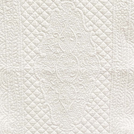 Chemin de table boutis blanc coton rosace 1m50 x 50 cm