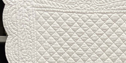 Chemin de table boutis blanc coton rosace 1m50 x 50 cm