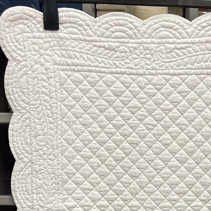 Chemin de table boutis blanc coton rosace 1m50 x 50 cm