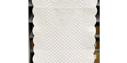 Chemin de table boutis blanc coton rosace 1m50 x 50 cm