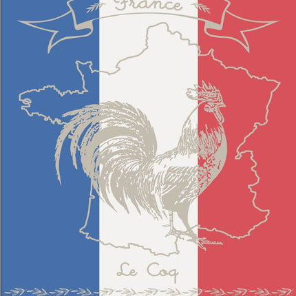 Torchon coton tissé jacquard VIVE LA FRANCE 50 cm X 70 cm