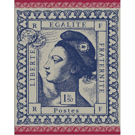 Torchon coton tissé jacquard MARIANNE 50 cm X 70 cm