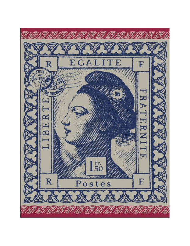 Torchon coton tissé jacquard MARIANNE 50 cm X 70 cm