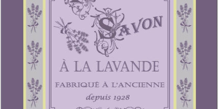 Torchon coton tissé  jacquard pur savon à la lavande parme