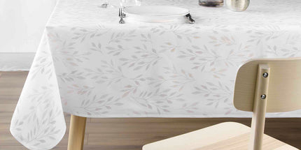 Nappe rectangle Lonigold blanc et or Anti tache et Infroissable 150 cm X 120 cm