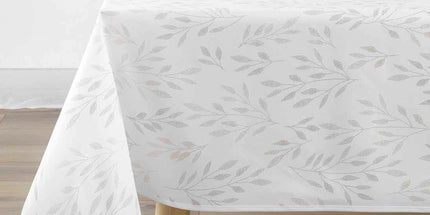 Nappe rectangle Lonigold blanc et or Anti tache et Infroissable 150 cm X 120 cm