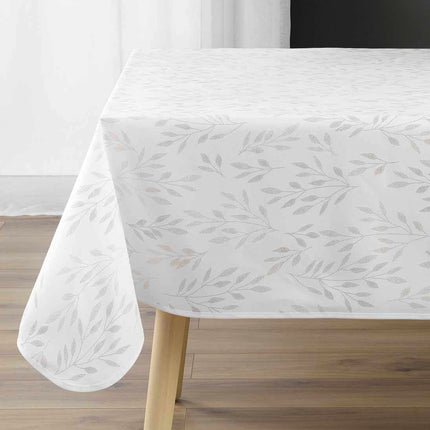 Nappe rectangle Lonigold blanc et or Anti tache et Infroissable 150 cm X 120 cm