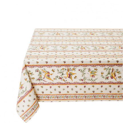 Nappe rectangle coton 3m50 x 1m55  Faïence de Moustiers rose