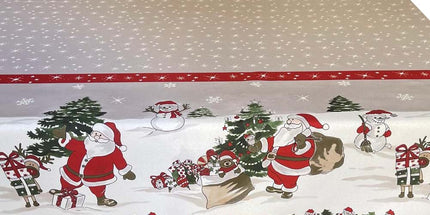 Nappe Papa Noël rectangle polyester Anti tache Infroissable 2m40 x 1m50