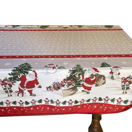 Nappe Papa Noël rectangle polyester Anti tache Infroissable 2m40 x 1m50