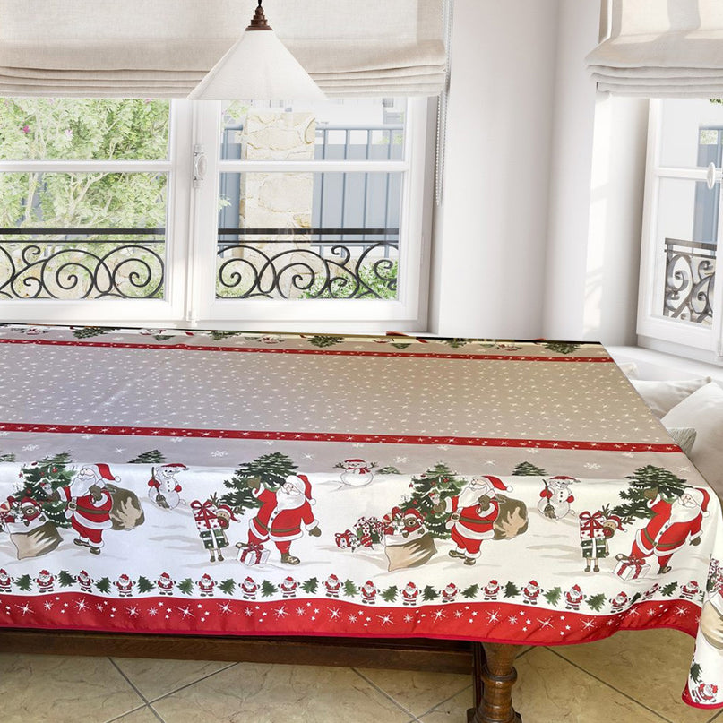 Nappe Papa Noël rectangle polyester Anti tache Infroissable 2m40 x 1m50