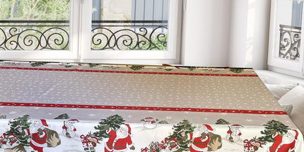 Nappe Papa Noël rectangle polyester Anti tache Infroissable 3m x 1m50