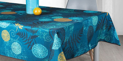 Nappe rectangle 2m40 x 1m50 ref I260 Polyester Anti tache et Infroissable Bleu