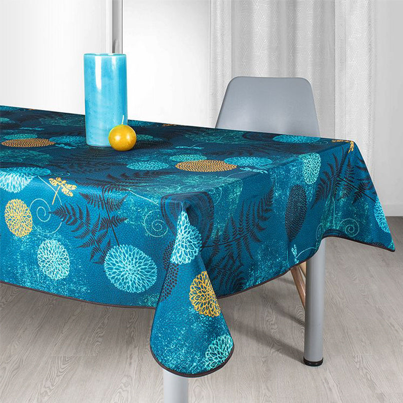 Nappe rectangle 2m40 x 1m50 ref I260 Polyester Anti tache et Infroissable Bleu