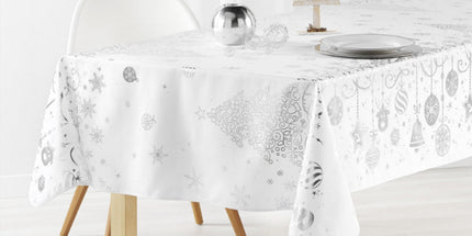 Nappe de NOEL Blanche Référence 2012 Anti tache Infroissable 3m x 1m50
